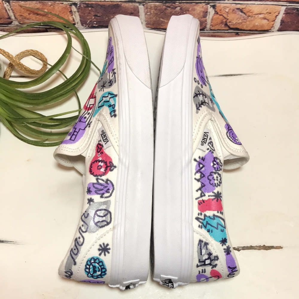 💙Vans Canvas Hand painted Christmas Edition Slip On Shoes - Picture 14 of 16